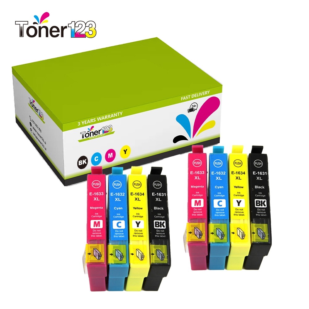 Komplet Epson 16XL / Workforce WF 2010, 2510, 2520, 2530, 2540, 2630, 2650, 2660, 2750, 2760 kompatibilne kartuše (8) - 2x črna, 2x cyan, 2x magenta, 2x rumena