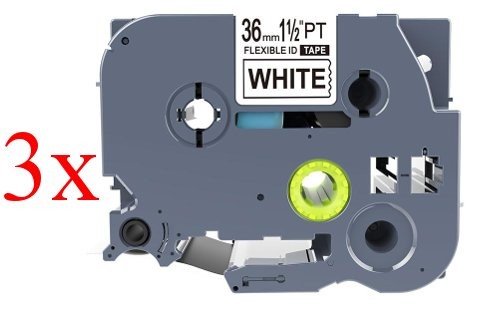Komplet Brother TZe-FX261 / TZ-FX261 / PT / P-Touch 36mm, prilagodljiv (Flexible), kompatibilni trakovi (3) - črn izpis / bel trak