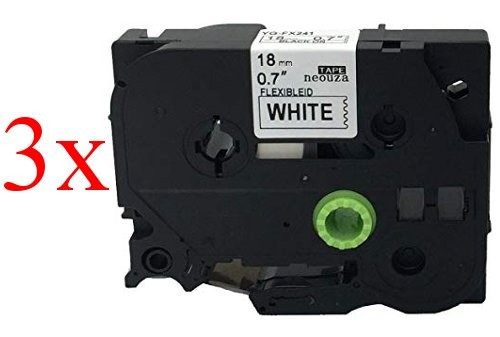 Komplet Brother TZe-FX241 / TZ-FX241 / PT / P-Touch 18mm, prilagodljiv (Flexible), kompatibilni trakovi (3) - črn izpis / bel trak
