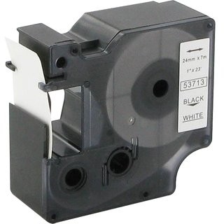 Kompatibilen trak za Dymo D1 53713 / LabelManager / LabelPoint / LabelWriter / Rhino / MobileLabeler 24mm (1") x 7m - črn izpis / bel trak