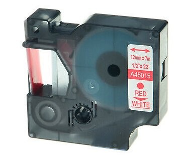 Kompatibilen trak za Dymo D1 53715 / LabelManager / LabelPoint / LabelWriter / Rhino / MobileLabeler 24mm (1") x 7m - rdeč izpis / bel trak