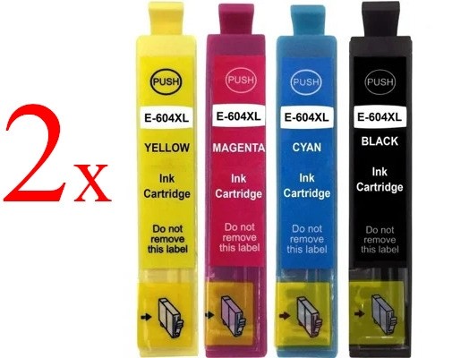 Komplet Epson 604XL / C13T10H64010 / Expression Home XP-2200, XP-2205, XP-3200, XP-3205, XP-4200, XP-4205 / WorkForce WF-2910, WF-2930, WF-2935, WF-2950 - kompatibilne kartuše (8) - 2x črna XL, 2x cyan XL, 2x magenta XL, 2x rumena XL