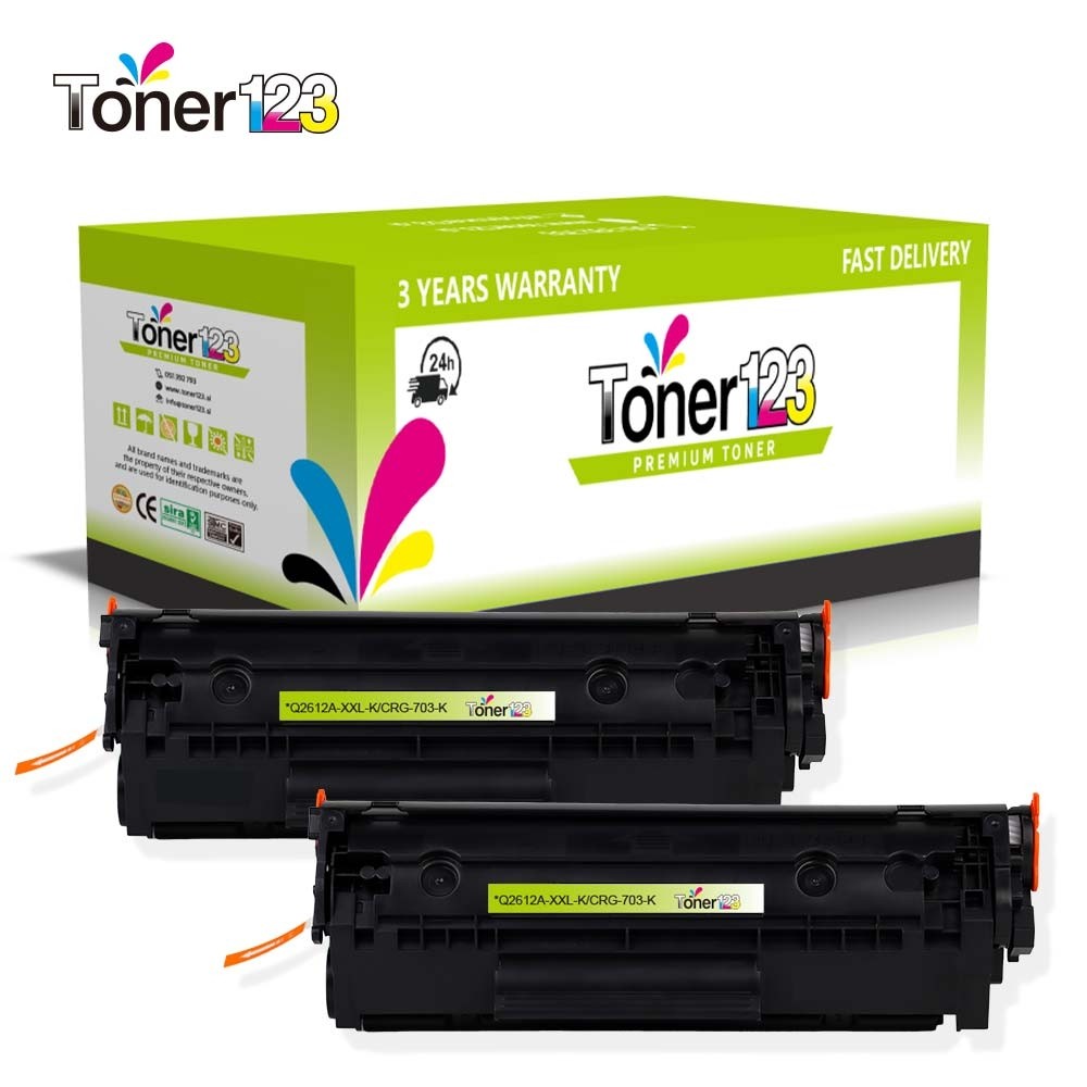 Komplet HP 12X / 12A / Q2612X / Q2612A / LaserJet 1010, 1012, 1015, 1018, 1020, 1022, 3015, 3020, 3030, 3050, 3055, M1005, M1300, M1319 kompatibilna tonerja (2) - 2 × črna XXL