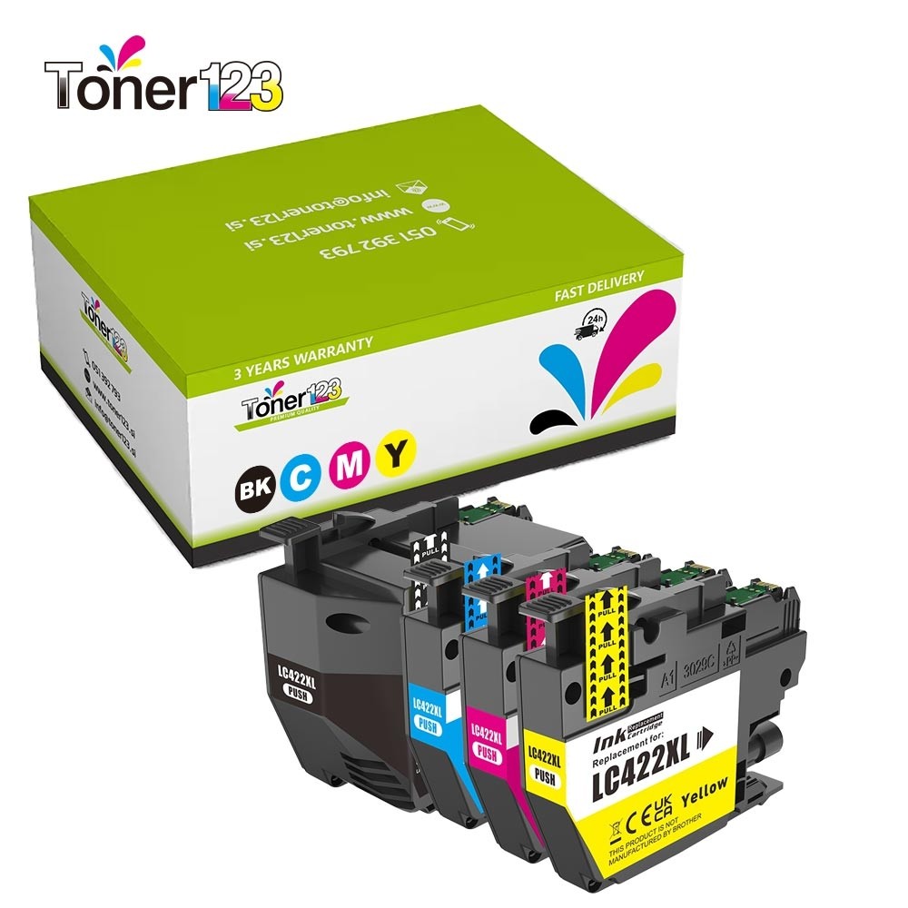 Komplet Brother LC422XLVAL kompatibilne kartuše (4) – črna XL, cyan XL, magenta XL, rumena XL