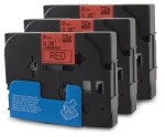 Komplet Brother TZe-421 / TZ-421 / PT / P-Touch 9mm kompatibilni trakovi (3) - črn izpis / rdeč trak