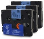 Komplet Brother TZe-521 / TZ-521 / PT / P-Touch 9mm kompatibilni trakovi (3) - črn izpis / moder trak