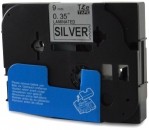 Kompatibilen trak za Brother TZe-921 / TZ-921 / PT / P-Touch 9mm - črn izpis / srebrn trak