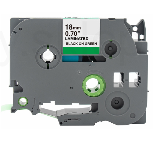 Kompatibilen trak za Brother TZe-741 / TZ-741 / PT / P-Touch 18mm - črn izpis / zelen trak (Kartuše)