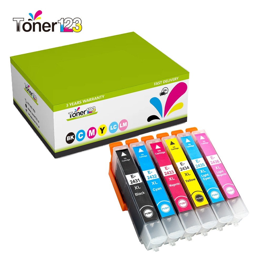 Komplet Epson 24XL / C13T24384010 kompatibilne kartuše (6) - črna, svetlo cyan, cyan, svetlo magenta, magenta, rumena