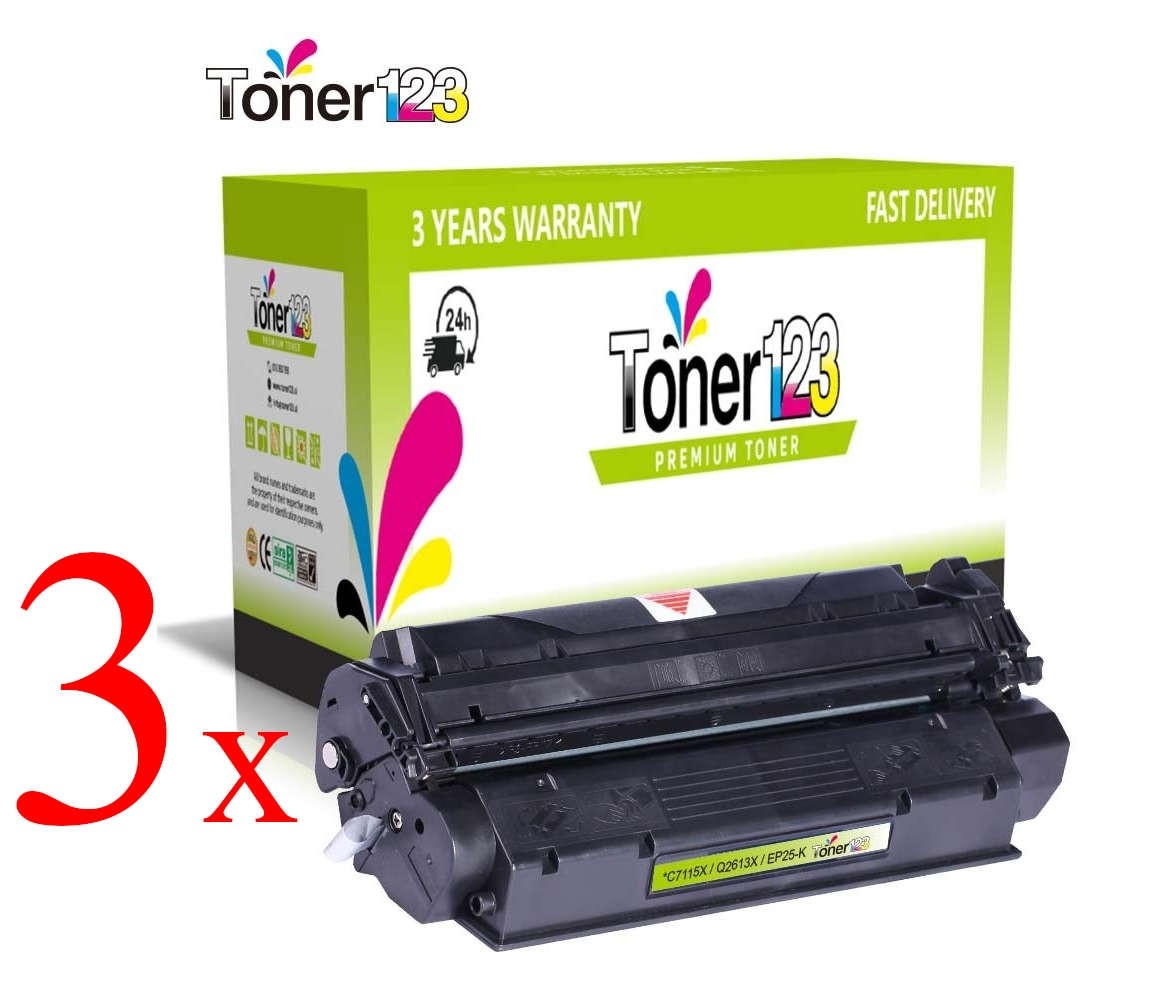 Komplet HP 15A / C7115A / 15X / C7115X / LaserJet 1000, 1005, 1200, 1220, 3300, 3310, 3320, 3330, 3380 kompatibilni tonerji (3) - 3 × črna XL