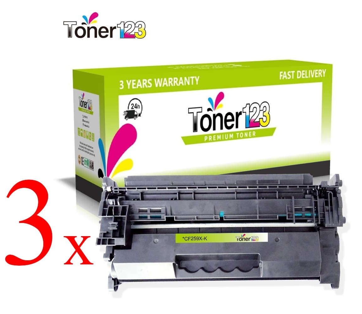 Komplet HP 59X / CF259X / LaserJet Pro M304a, LaserJet Pro M404dn, M404dw, M404dn, M404n / LaserJet Pro MFP M428dw, M428fdn, M428fdw kompatibilni tonerji (3) - 3 × črna XL (Kartuše)