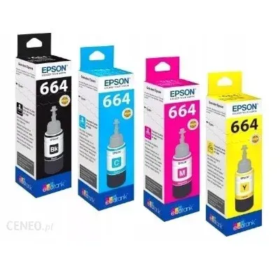 Komplet črnil Epson T664 / C13T66464A / T6646 - črna, cyan, magenta, rumena (original)