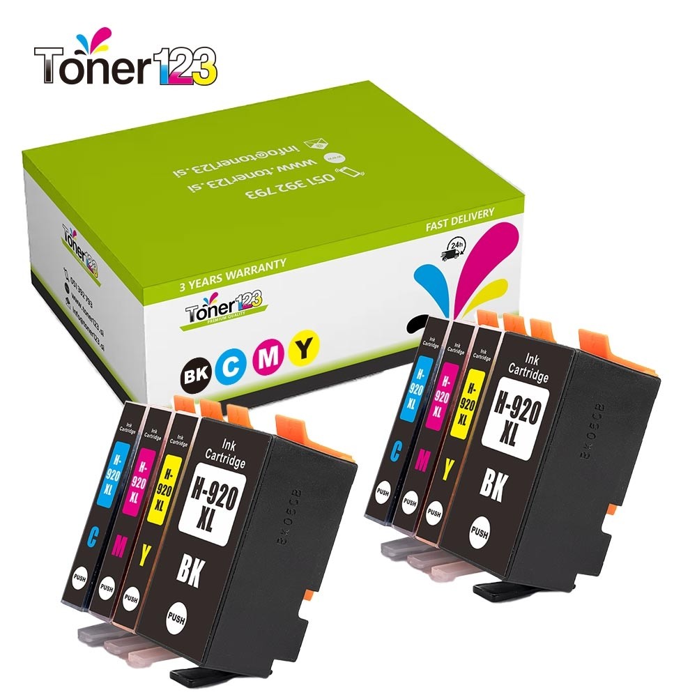 Komplet HP 920XL / Officejet 6500, 7000, 7500 kompatibilne kartuše (8) - 2× črna, 2× cyan, 2× magenta, 2× rumena