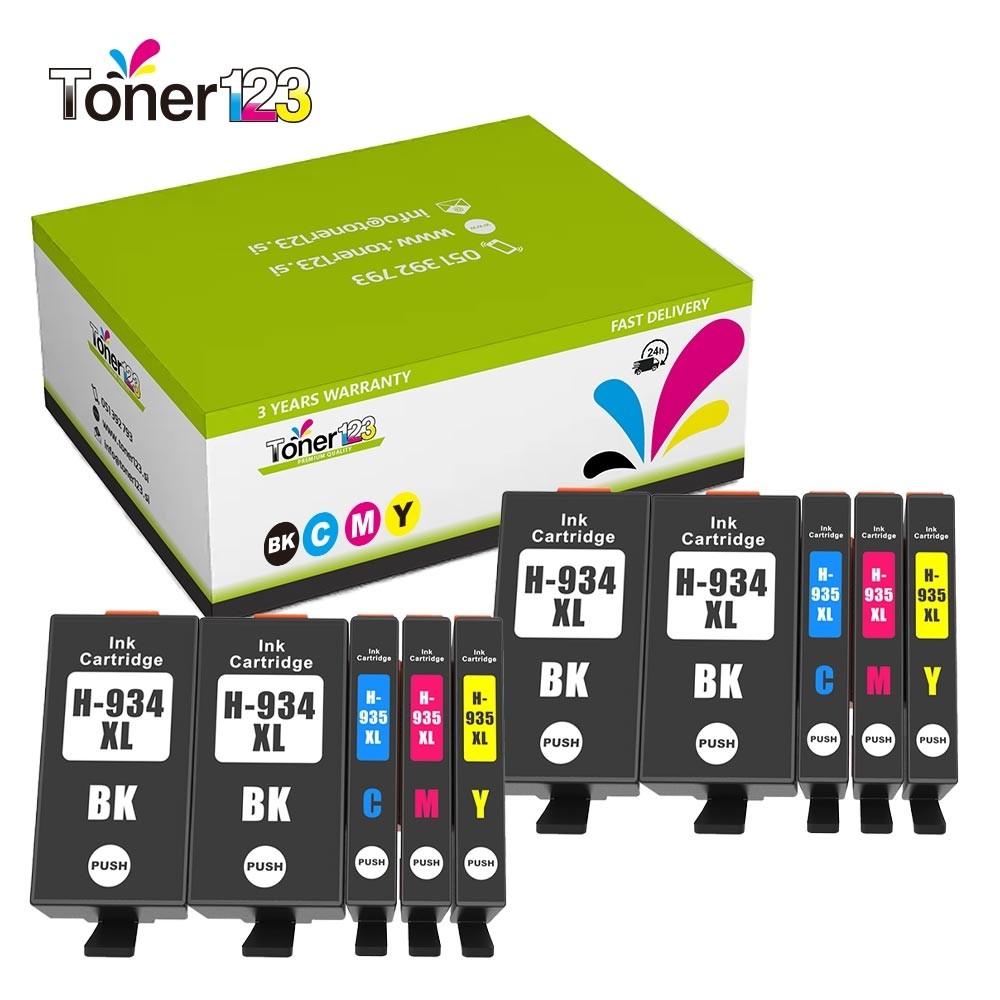 Komplet HP 934XL + 935XL / Officejet Pro 6230, 6820, 6830 kompatibilne kartuše (10) - 4x črna XL, 2x cyan XL, 2x magenta XL, 2x rumena XL