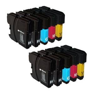 Komplet Brother 10 × LC985 / LC-985 kompatibilne kartuše (10) - 4× črna, 2× cyan, 2× magenta, 2× rumena