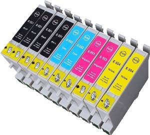 Komplet Epson T0551 + T0552 + T0553 + T0554 kompatibilne kartuše (10) - 4× črna, 2× cyan, 2× magenta, 2× rumena