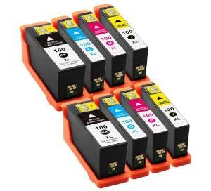 Komplet Lexmark 8 × 100XL kompatibilne kartuše (8) - 2× črna, 2× cyan, 2× magenta, 2× rumena