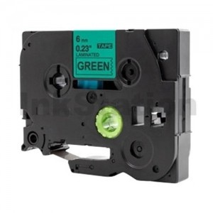 Kompatibilen trak za Brother TZe-711 / TZ-711 / PT / P-Touch 6mm - črn izpis / zelen trak