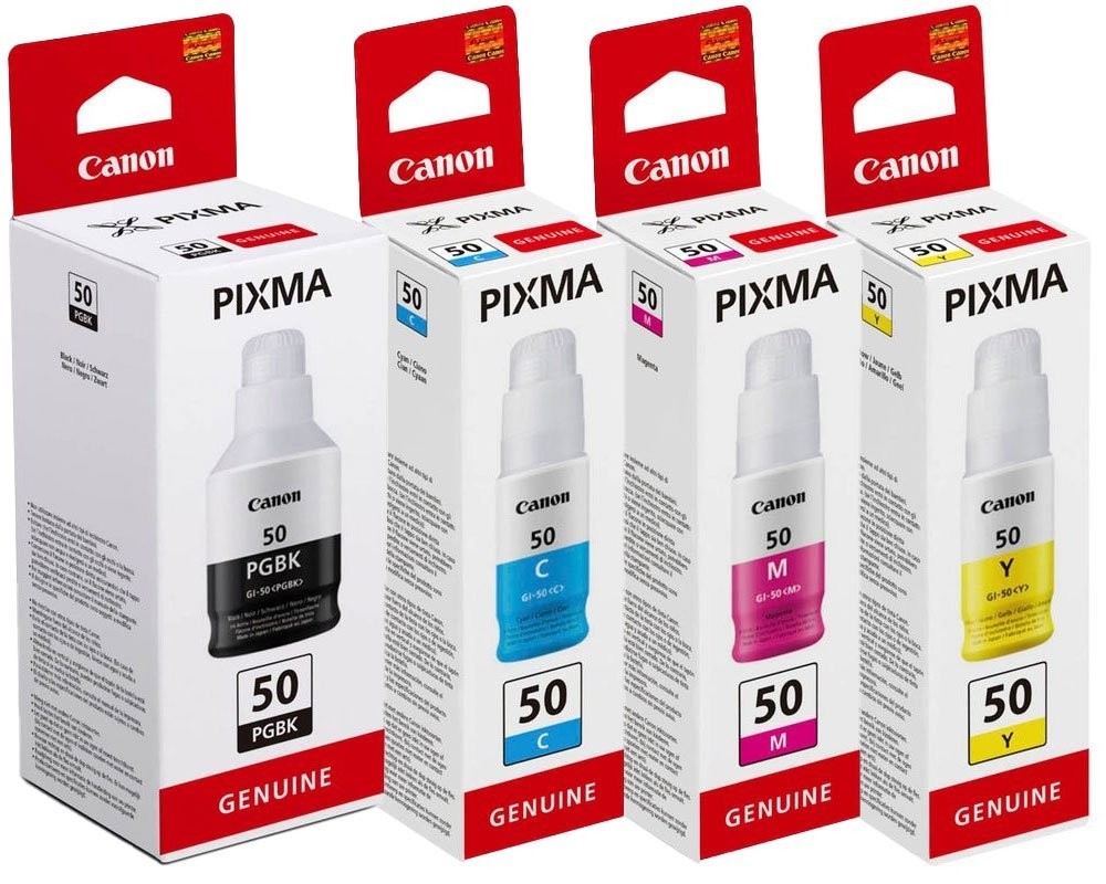 Komplet Črnil Canon 4 x GI-50 (BK, C, M, Y) / Canon Pixma G5050, G6045, G6050, G7050 - črna, cyan, magenta, rumena (original)