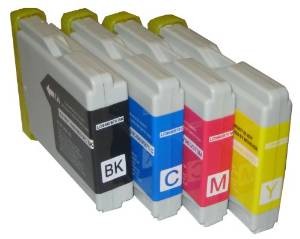Komplet Brother LC1000VAL / LC-1000 / LC1000 kompatibilne kartuše (4) - črna, cyan, magenta, rumena