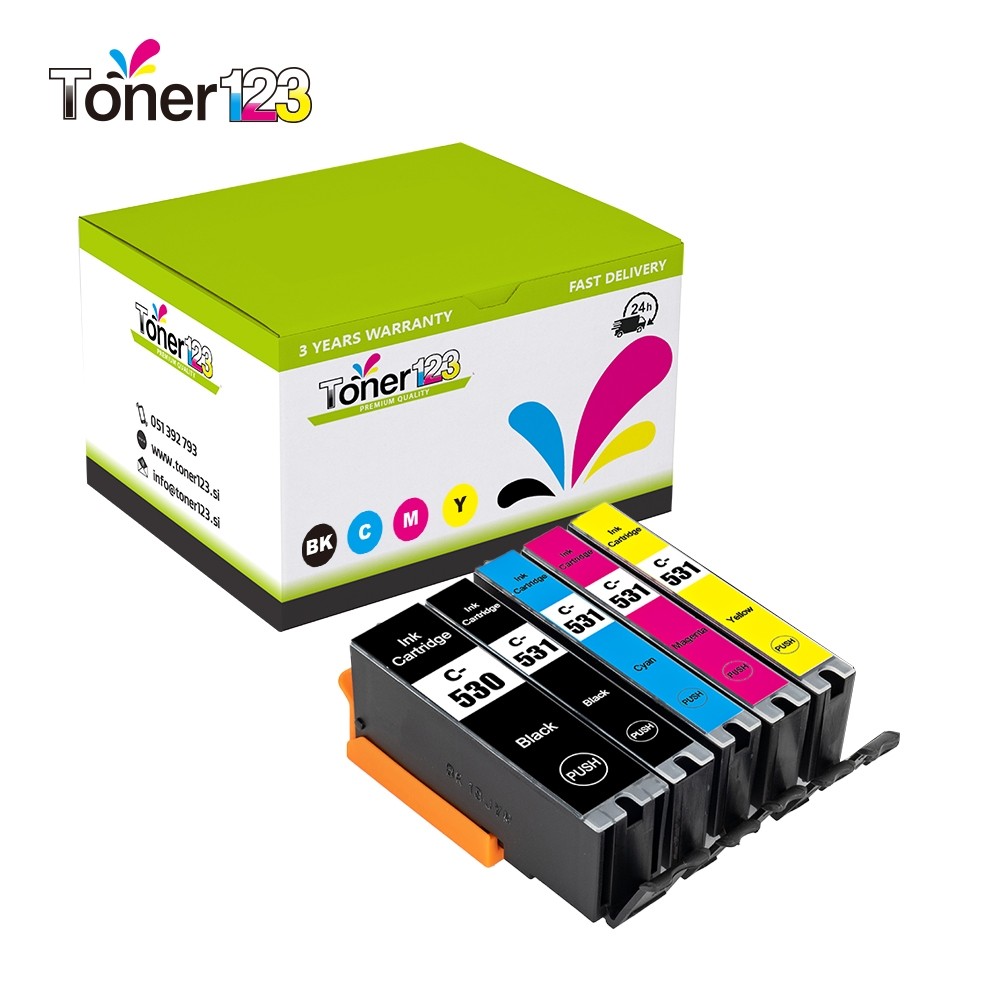  PGI-530PGBK + 4× CLI-531 (BK,C,M,Y) / Canon Pixma TS8750, TS8751