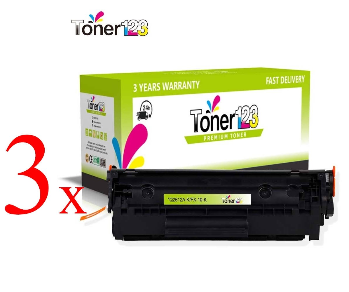 Komplet Canon FX-10 / 0263B002 / Fax L100, L120, L140, L160 /  MF 4010, 4018, 4120, 4122, 4140, 4150, 4270, 4320, 4330, 4340, 4350, 4370, 4380, 4650, 4660, 4690 kompatibilni tonerji (3) - 3 × črna