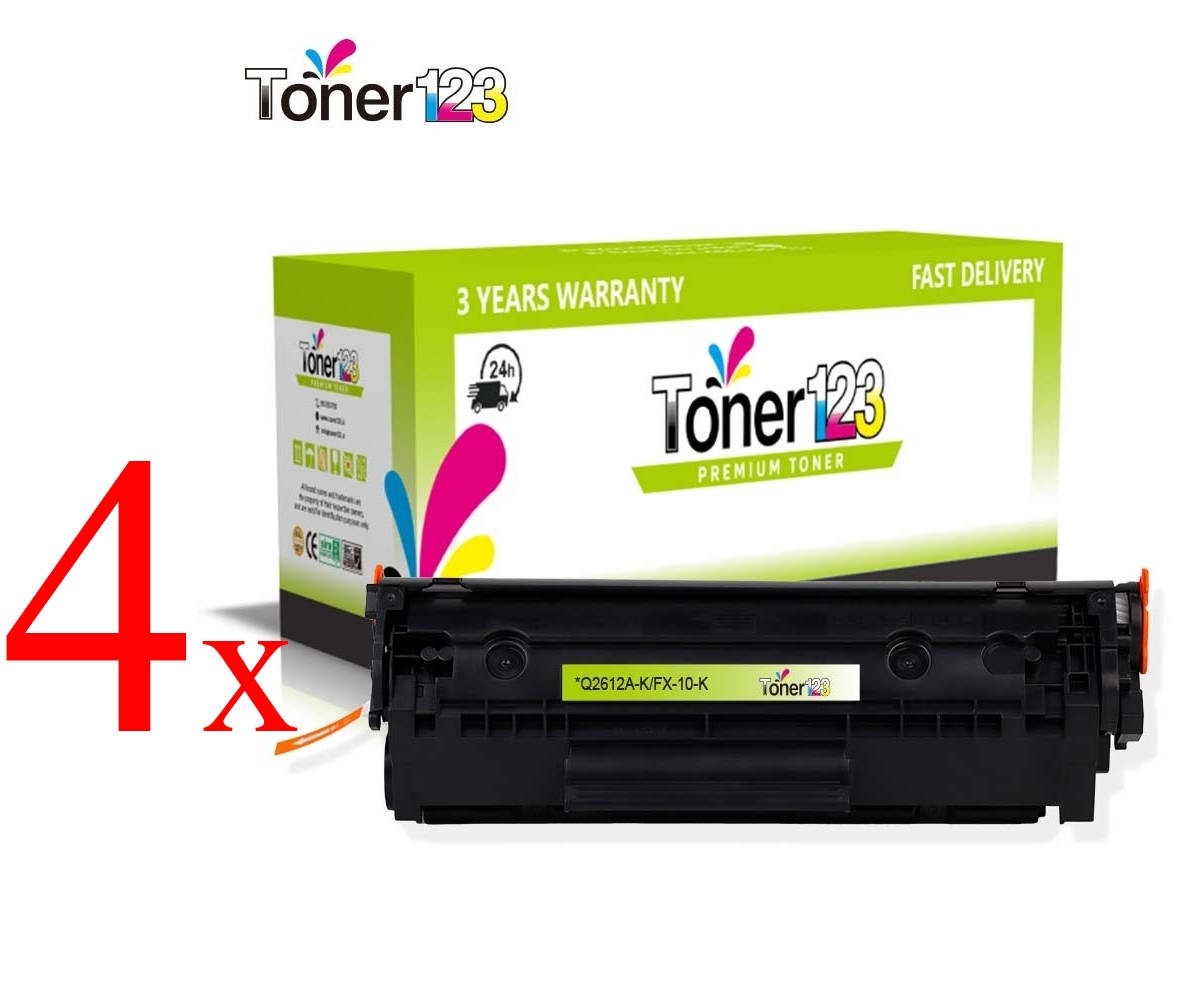 Komplet Canon FX-10 / 0263B002 / Fax L100, L120, L140, L160 /  MF 4010, 4018, 4120, 4122, 4140, 4150, 4270, 4320, 4330, 4340, 4350, 4370, 4380, 4650, 4660, 4690 kompatibilni tonerji(4) - 4 × črna