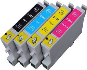 Komplet Epson T0556 / C13T05564010 / T0551 + T0552 + T0553 + T0554 kompatibilne kartuše (4) - črna, cyan, magenta, rumena