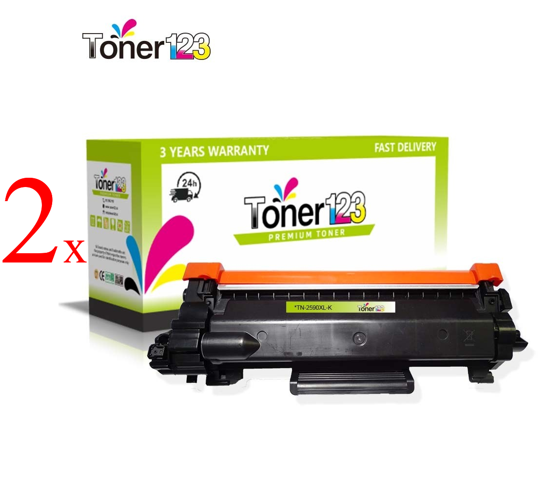 Komplet Brother TN-2590 XL / DCP - L2600, L2622, L2640 / HL - L 2402, L2442, L2460 / MFC - L2802, L2862, L2922 kompatibilna tonerja (2) - 2 × črna XL (Kartuše)
