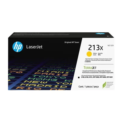 Toner HP 213X / W2132X / Color LaserJet Enterprise 5700dn, 5800dn, 6700dn, 6701dn, MFP 6800dn, Flow MFP 6801zfsw - rumena XL (original)