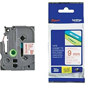 Brother TZe-222 / TZ-222 trak 9mm - rdeč izpis / bel trak (original)