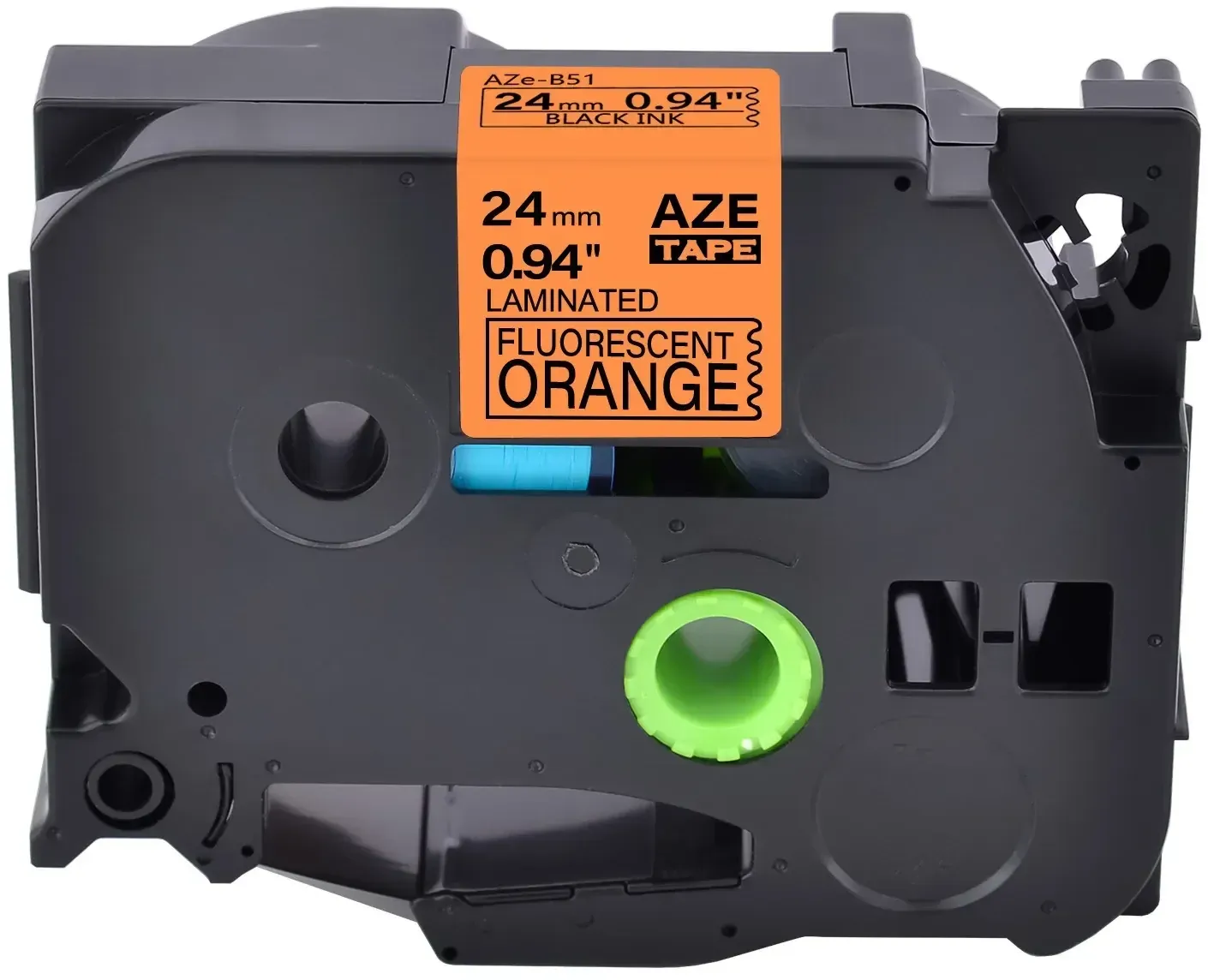 Kompatibilen trak za Brother TZe-B51 / TZ-B51 / PT / P-Touch 24mm - črn izpis / fluorescenčno oranžen trak