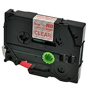 Kompatibilen trak za Brother TZe-122 / TZ-122 / PT / P-Touch 9mm - rdeč izpis / prozoren trak