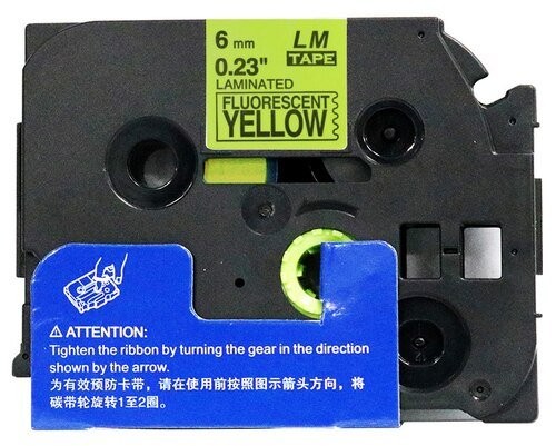 Kompatibilen trak za Brother TZe-C11 / TZ-C11 / PT / P-Touch 6mm - črn izpis / fluorescenčno rumen trak