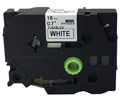 Kompatibilen trak za Brother TZe-FX241 / TZ-FX241 / PT / P-Touch 18mm, prilagodljiv (Flexible) - črn izpis / bel trak