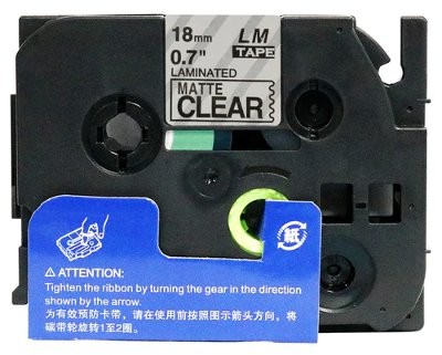 Kompatibilen trak za Brother TZe-M41 / TZ-M41 / PT / P-Touch 18mm - črn izpis / mat prozoren trak