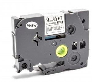 Kompatibilen trak za Brother TZe-M921 / TZ-M921 / PT / P-Touch 9mm - črn izpis / mat srebrn trak