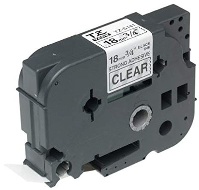Kompatibilen trak za Brother TZe-S141 / TZ-S141 / PT / P-Touch 18mm, močnejše lepilo (strong adhesive) - črn izpis / prozoren trak