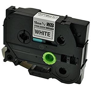 Kompatibilen trak za Brother TZe-S241 / TZ-S241 / PT / P-Touch 18mm, močnejše lepilo (strong adhesive) - črn izpis / bel trak