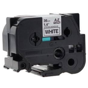 Kompatibilen trak za Brother TZe-S261 / TZ-S261 / PT / P-Touch 36mm, močnejše lepilo (strong adhesive) - črn izpis / bel trak