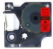 Kompatibilen trak za Dymo D1 43617 / LabelManager / LabelPoint / LabelWriter / Rhino / MobileLabeler  6mm (1/4") x 7m - črn izpis / rdeč trak