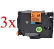 Komplet Brother TZe-B41 / TZ-B41 / PT / P-Touch 18mm kompatibilni trakovi (3) - črn izpis / fluorescenčno oranžen trak