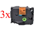 Komplet Brother TZe-B51 / TZ-B51 / PT / P-Touch 24mm kompatibilni trakovi (3) - črn izpis / oranžen trak