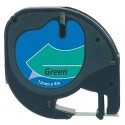 Kompatibilen LT trak za Dymo 91204 / S0721640 / Letratag LT-100H, LT-100T, LT-110T, QX 50, XR, XM, 2000 12mm x 4m (1/2" x 13") - črn izpis / zelen trak