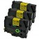Komplet Brother TZe-S641 / TZ-S641 / PT / P-Touch 18mm, močnejše lepilo (strong adhesive), kompatibilni trakovi (3) - črn izpis / rumen trak